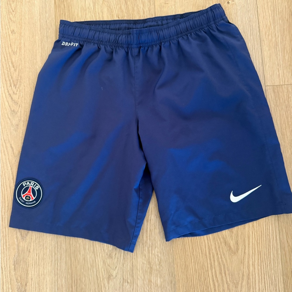 Nike Navy Sports Shorts with Paris Logo